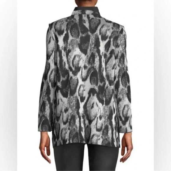 Misook "Snow Leopard" knit jacket Large - Picture 12 of 12